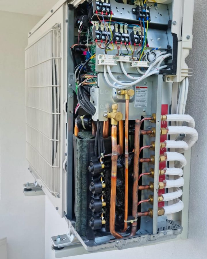 VRF kültéri egység elektromos bekötése